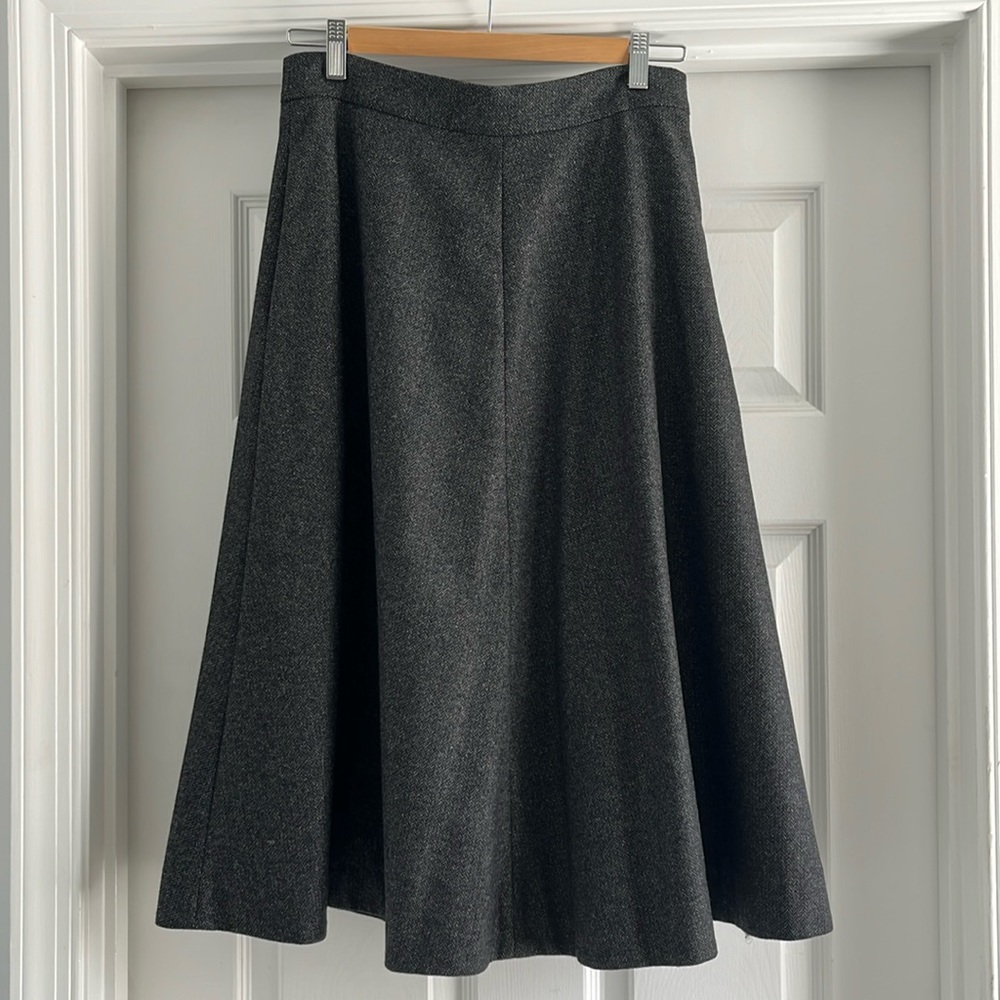 COS Wool Grey Swing long midi skirt